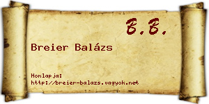 Breier Balázs névjegykártya
